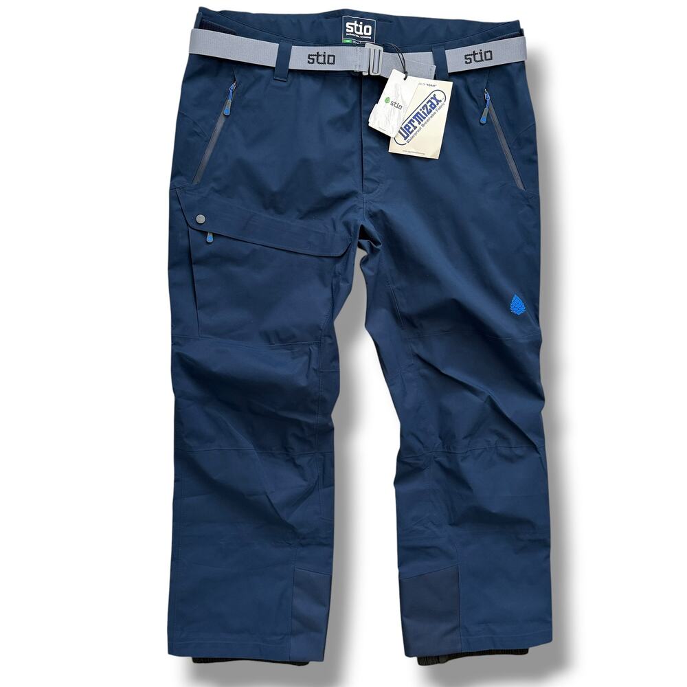 Stio Environ All Mountain Ski Pants Mens Sz XXL Shadown Blue 3L Belted